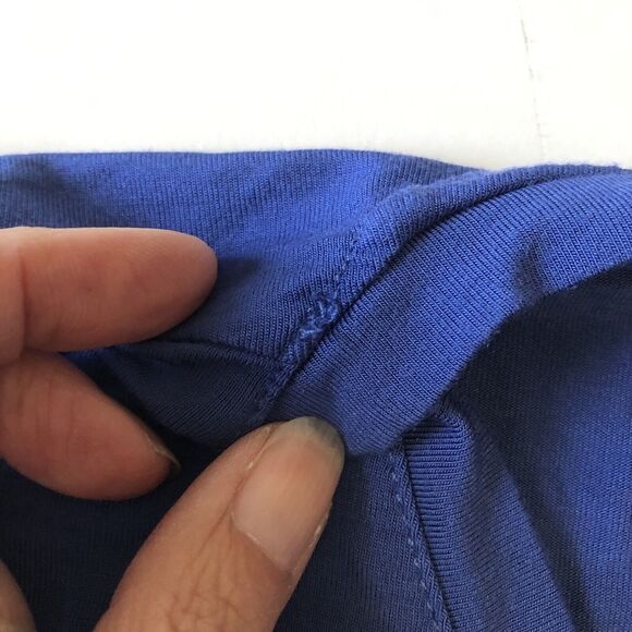 Cable and Gauge Womens Blue V Neck Stretch T-Shirt Size Large - Picture 9 of 16